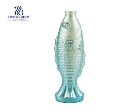 Green Fish Shaped 530ml  Glass Decanter 