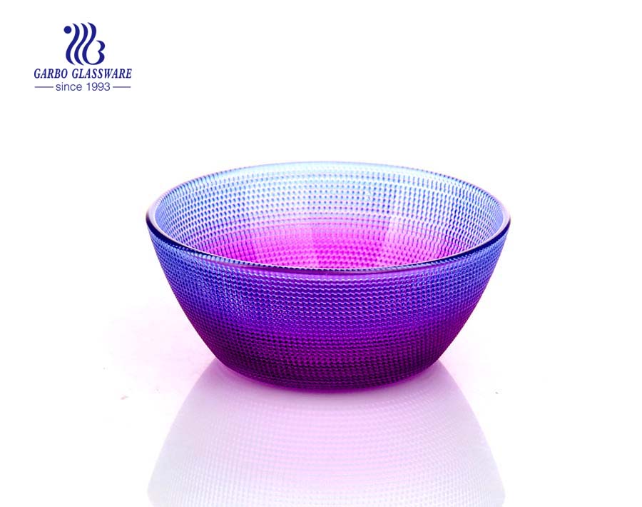 Spray gradient color fancy glass bowl for home wedding serving and decoration