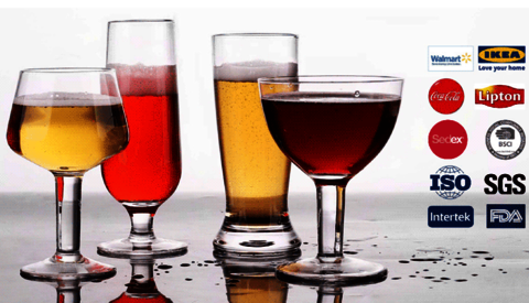 الزجاج المنفوخ المصنوع يدويًا لتذوق البيرة المختلفة