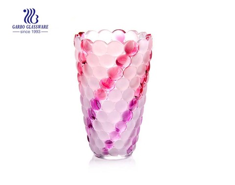 Vaso in vetro decorativo smerigliato colore spray grande