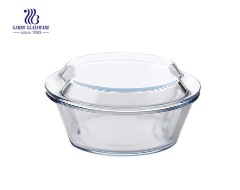 Plato de vidrio pyrex resistente al calor seguro para lavavajillas