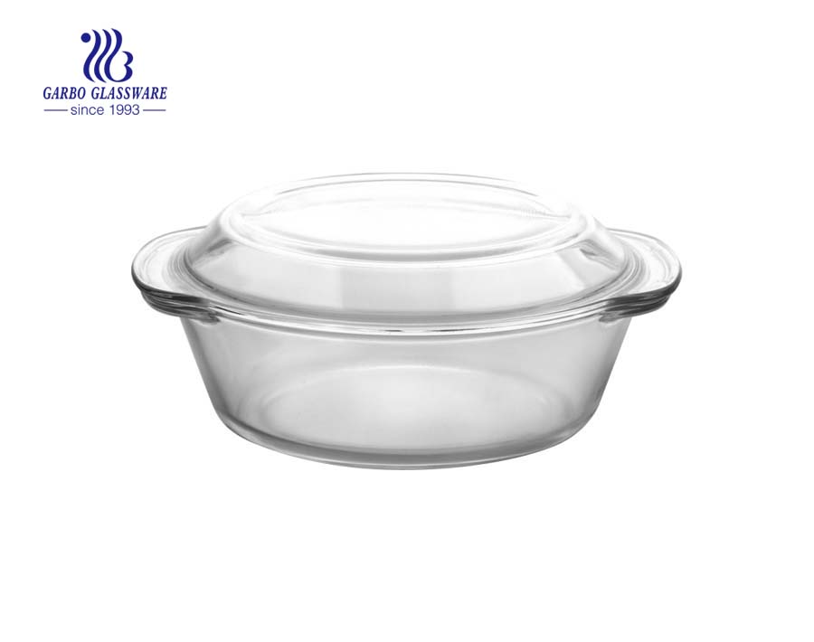 Plato de vidrio pyrex resistente al calor seguro para lavavajillas