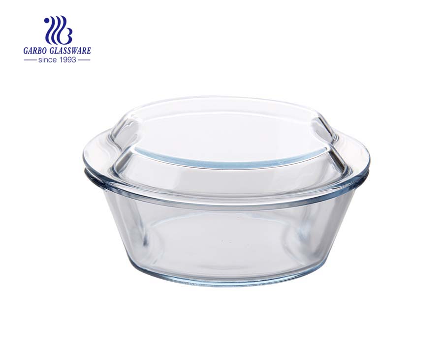 Plato de vidrio pyrex resistente al calor seguro para lavavajillas