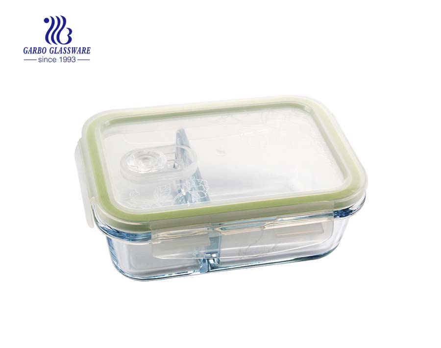 Retangular shape borosilicate glass food container glass lunch box