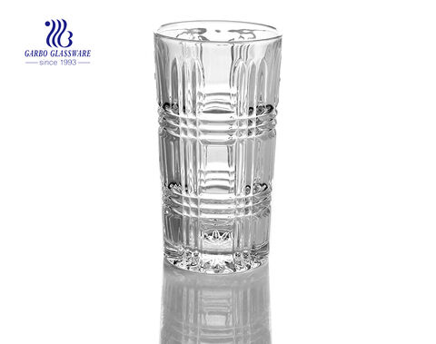 Vaso de jugo de vidrio de 332 ml para juego de regalo de boda, cristalería personalizada