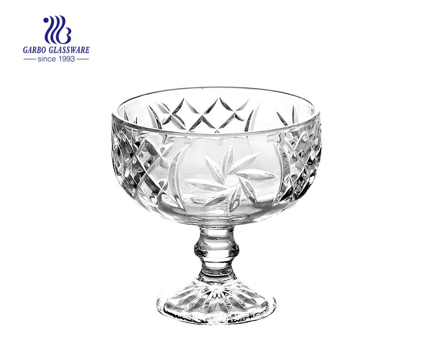 Fancy sunflower design glass dessert bowl for home