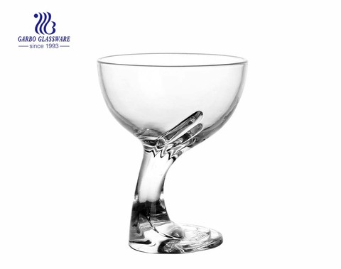 Classic hand design glass ice cream cup with factory price