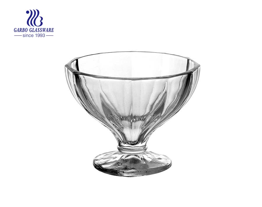 Classic hand design glass ice cream cup with factory price