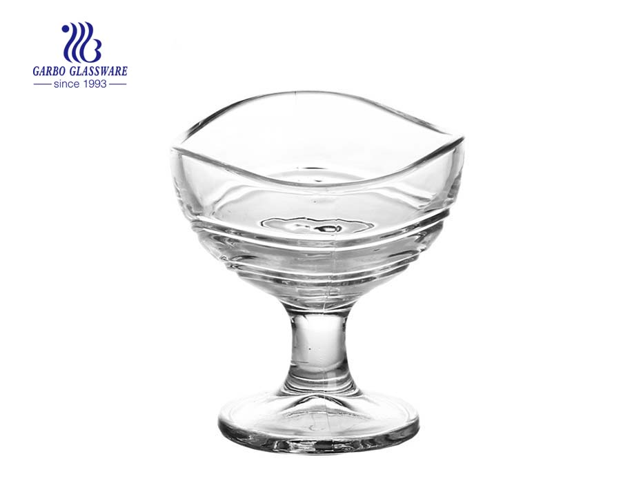 Classic hand design glass ice cream cup with factory price