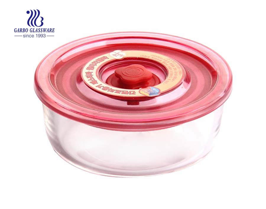 250ml Borosilikat runde Aufbewahrungsschale für Lebensmittelglasbehälter mit Deckel