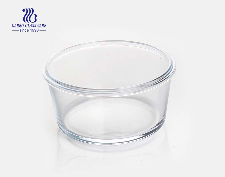 250ml Borosilicate round food glass container storage bowl with lid