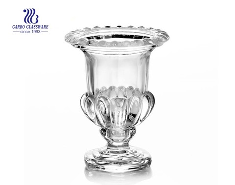 Selección de regalo de candelabro de vidrio en forma de taza transparente vintage