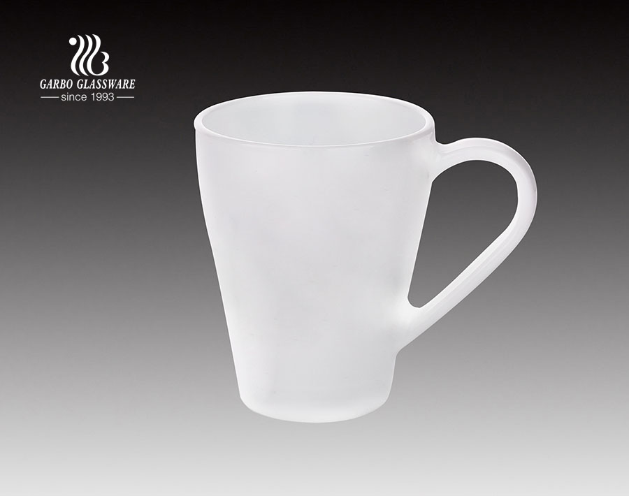 380ml High White Opal Glass Tea Mug For Restaurant And Home Used