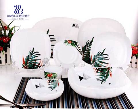 Dinnerware Type Glass Opal 18 PCS Dinner set for Microwave