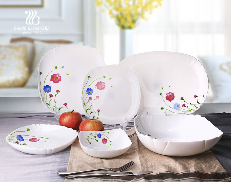 Dinnerware Type Glass Opal 18 PCS Dinner set for Microwave