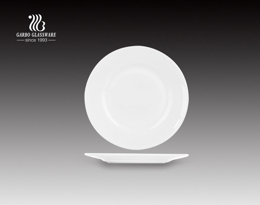 Plato de cena popular de cristal opal de diseño elegante de 10 pulgadas para restaurante