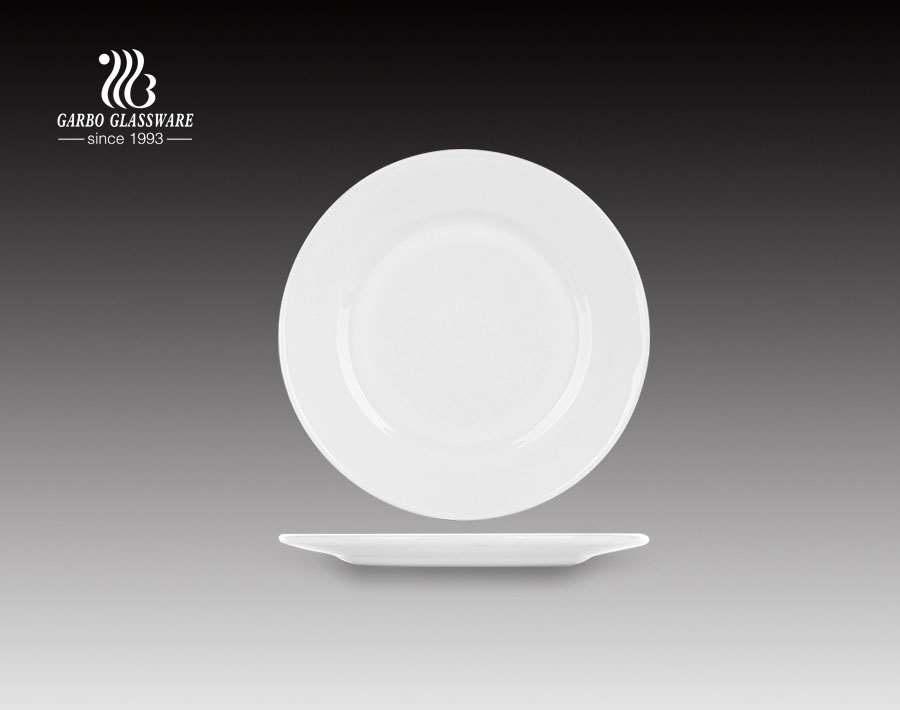 Plato de cena popular de cristal opal de diseño elegante de 10 pulgadas para restaurante