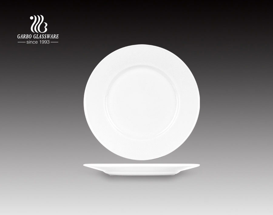 Plato de cena popular de cristal opal de diseño elegante de 10 pulgadas para restaurante