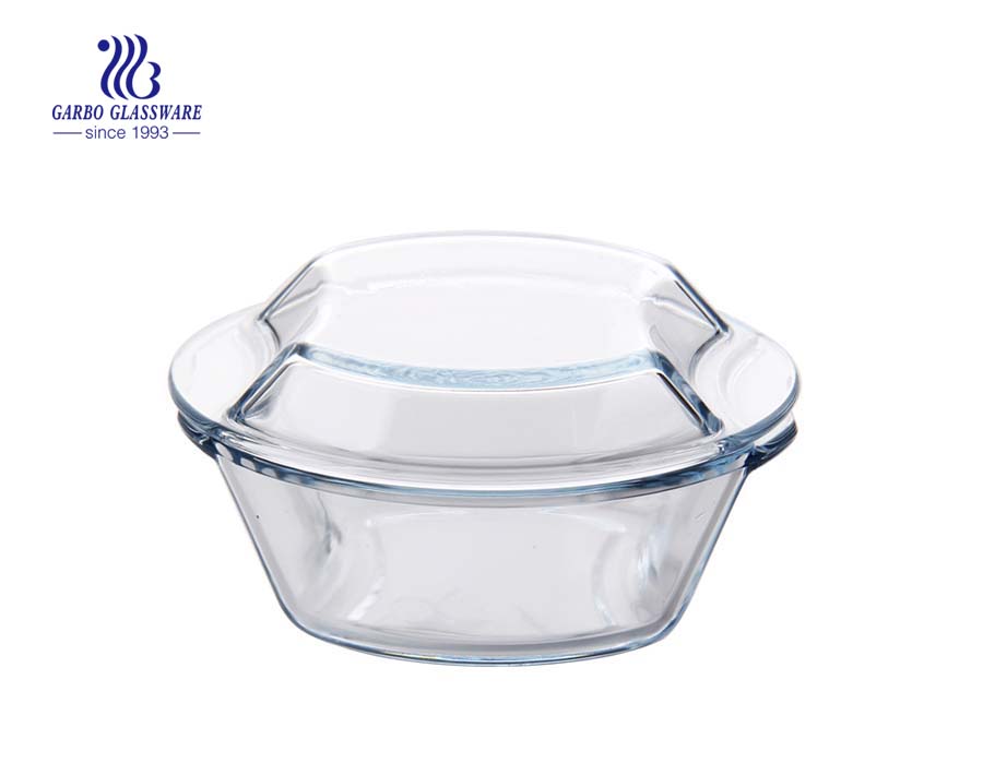 Đĩa nướng borosilicate hình chữ nhật 11 inch chất lượng cao có nắp