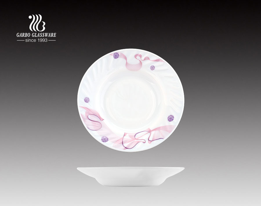Placa de vidro decorativa decorativa da opala branca da impressão do decalque