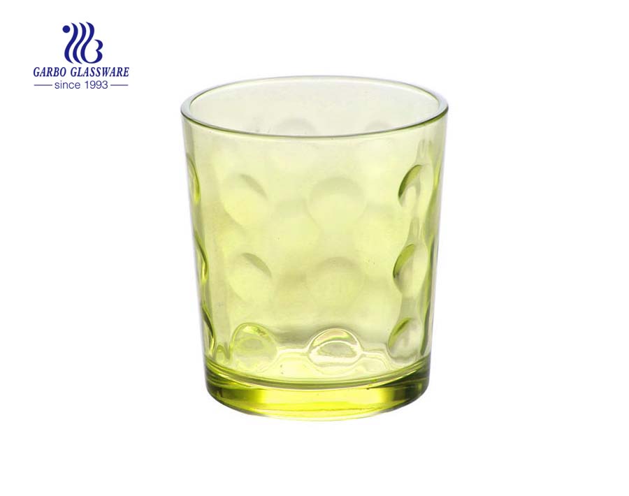 Gobelet en verre d'eau coloré design à pois de 9 oz