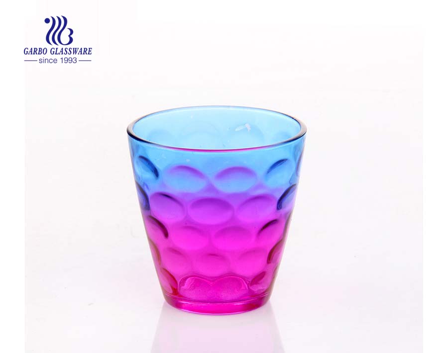 10oz egg shape dot design juice drinking glass cup 