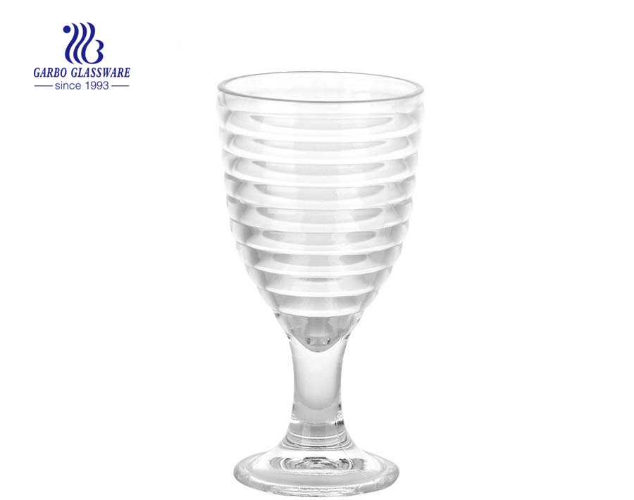 Factory cheap spining wave shape glass sundae cup