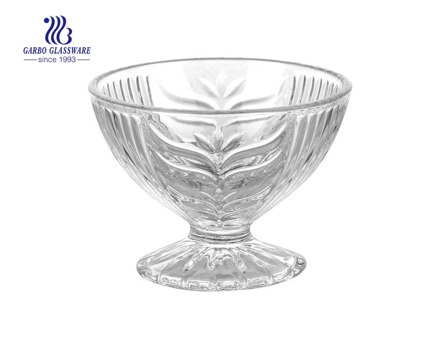 Factory made lotus flower design glass ice cream dishes