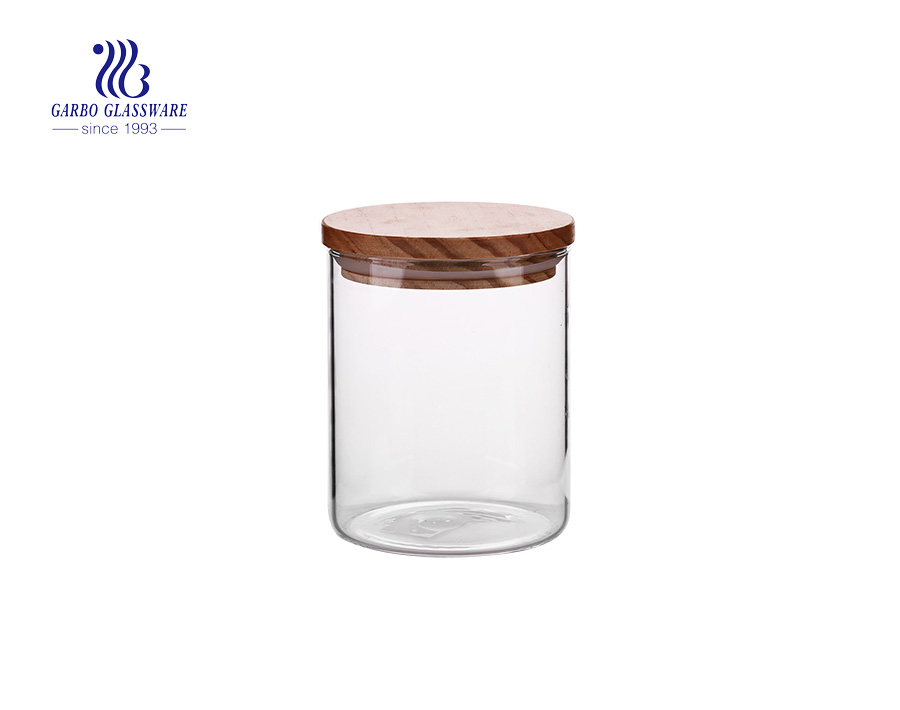 Hũ thủy tinh chứa borosilicat cao có nắp đậy, Bình chứa xi lanh thủy tinh 900ml có nắp đậy, Bình bảo quản thực phẩm bằng thủy tinh