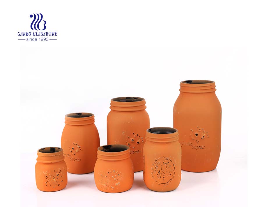 着色されたガラスの瓶DIY工芸品の装飾-缶詰、酸洗、保管のための安全
