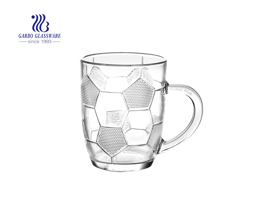 Football design 260ml glass mug for milk promotion
