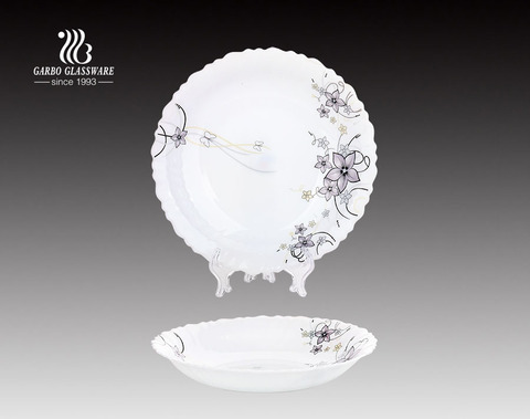 8.5-Zoll-Glas Abendessen Opal Glasplatte Geschirr mit chinesischen Lieferanten