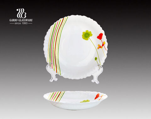 8.5inch glass dinner opal glass plate tableware with Chinese supplier