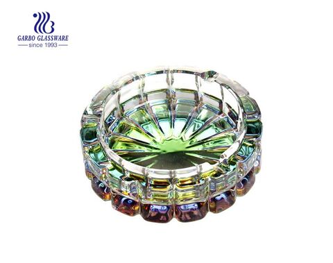 Printing design colored glass smoking ashtray for bar decoration