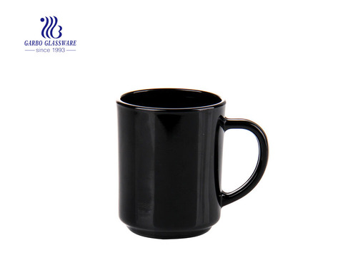 8oz black opal glassware tea drinking glass mug 
