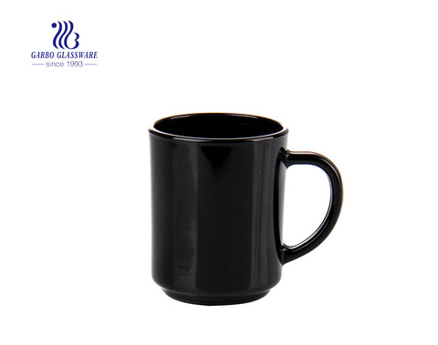 Tasse de verre à thé en verre opale noir 8 oz