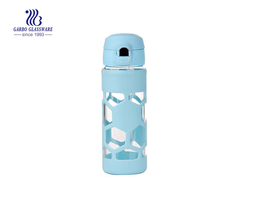 350ml Orange Hot Water Glass Bottle With Lid