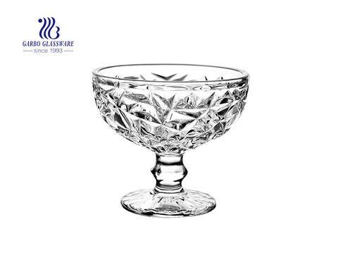 New arrival charming engraved glass sundae bowl for dessert