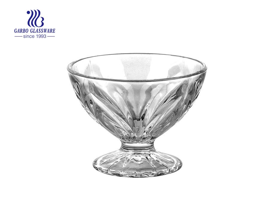 New arrival charming engraved glass sundae bowl for dessert