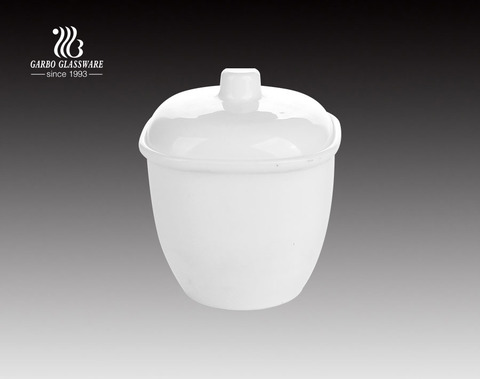 210ml white opal glass soup pot with lid for kitchen