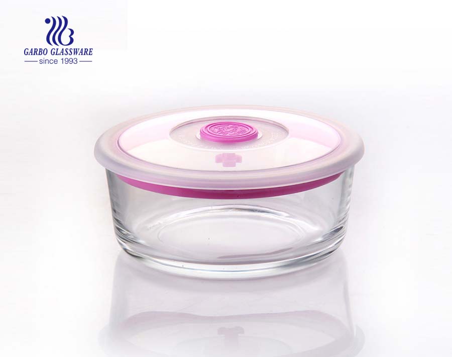 6 inch Heat, Cold, and Shock Resistant Borosilicate Glass, Dishwasher and Microwave Safe Food Container with lid with hole