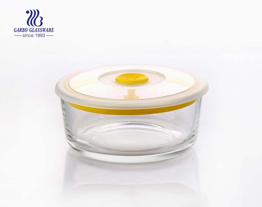 6 inch Heat, Cold, and Shock Resistant Borosilicate Glass, Dishwasher and Microwave Safe Food Container with lid with hole