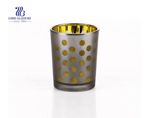 Yellow Round Shaped Glass Candle Holder For Wedding 