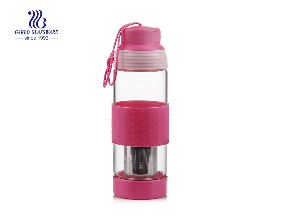 430ml Borosilicate Glass Water Bottle With Filter