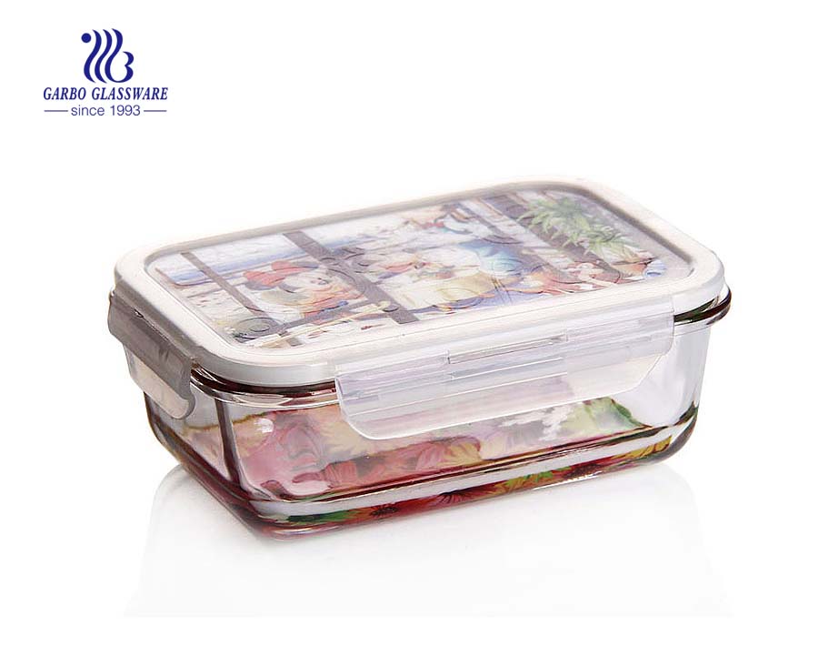 Wholesale Heat resistant glass food container glass lunch box microwave safe 