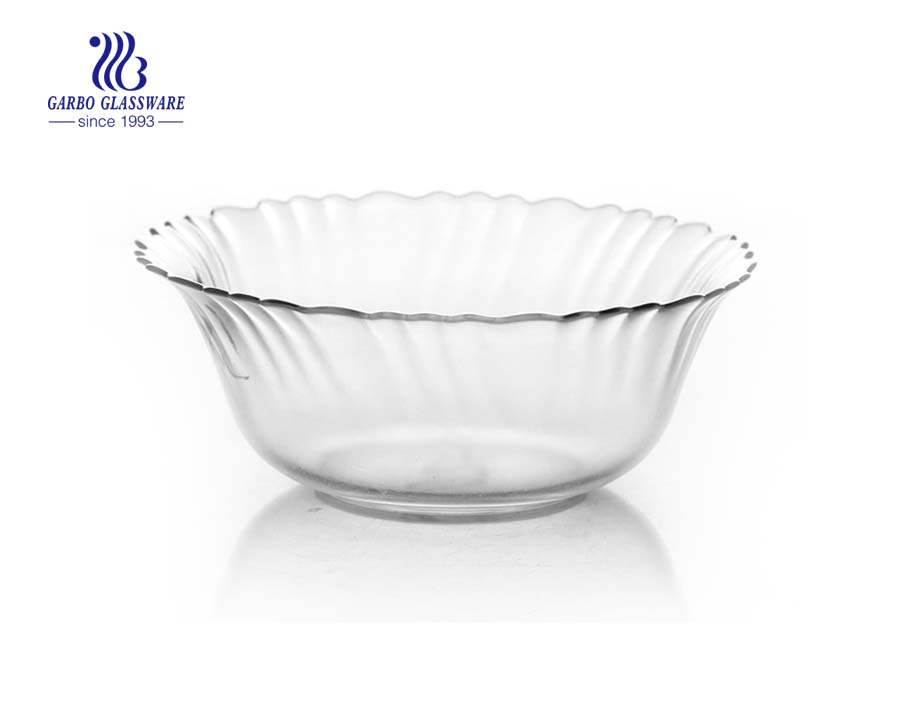 High quality 4.5inch glass serving bowl with slant cut