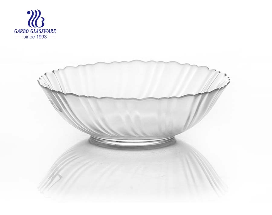 High quality 4.5inch glass serving bowl with slant cut