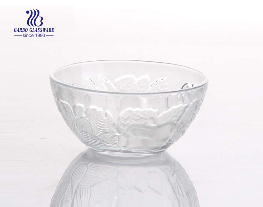 High quality 4.5inch glass serving bowl with slant cut