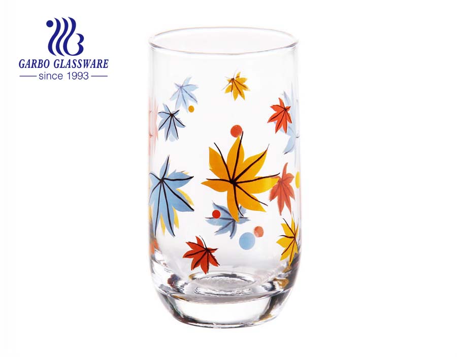 300ml classic printing water drinking glass tumbler 