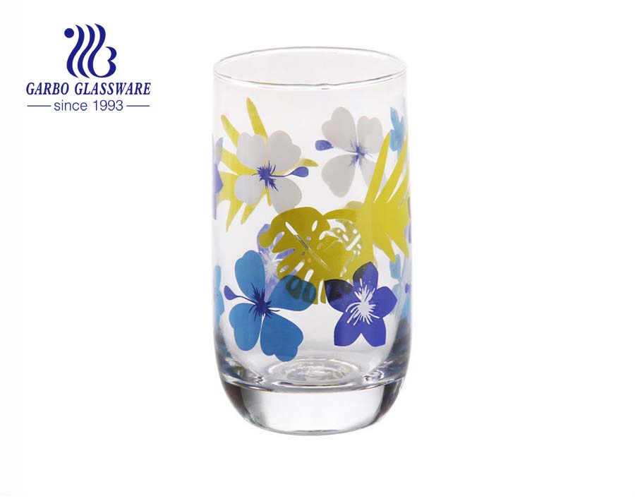 300ml classic printing water drinking glass tumbler 